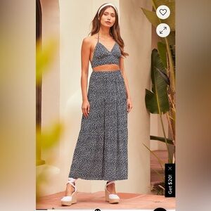 Lulu's Navy and White Floral Two-Piece Set